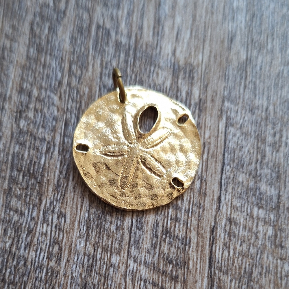 Gold Sand Dollar Pendant Charm